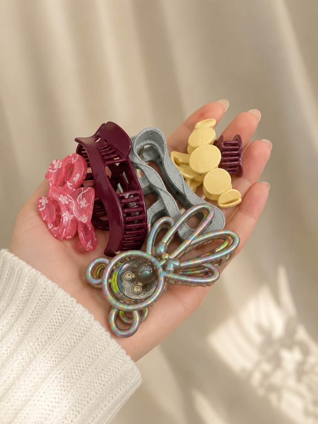 Premium Korean Style Hair Claw Clips Set for Women & Girls – Multicolor