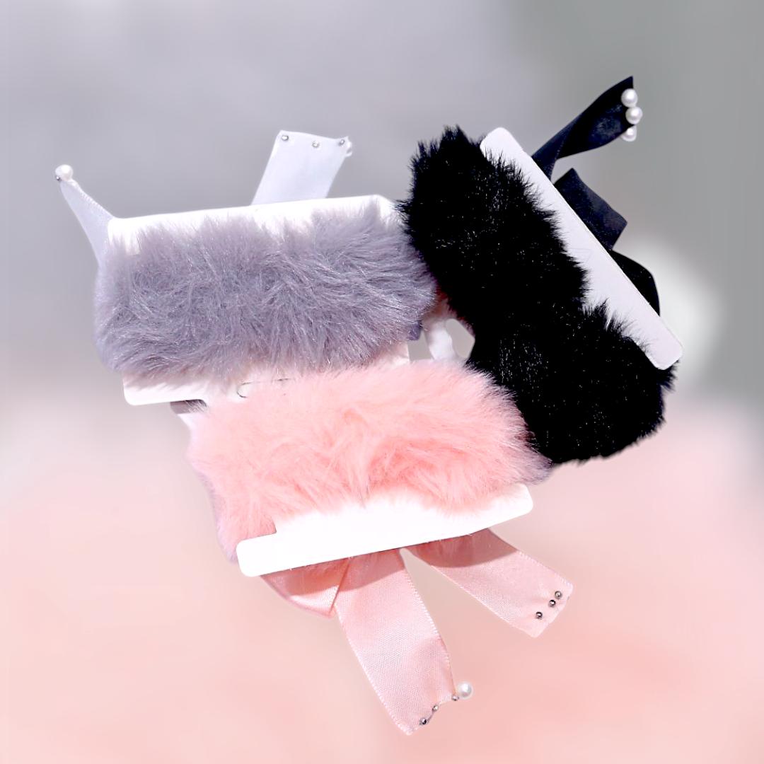 Hair Ponies Set of 3 with Butterfly & Pearl Accents