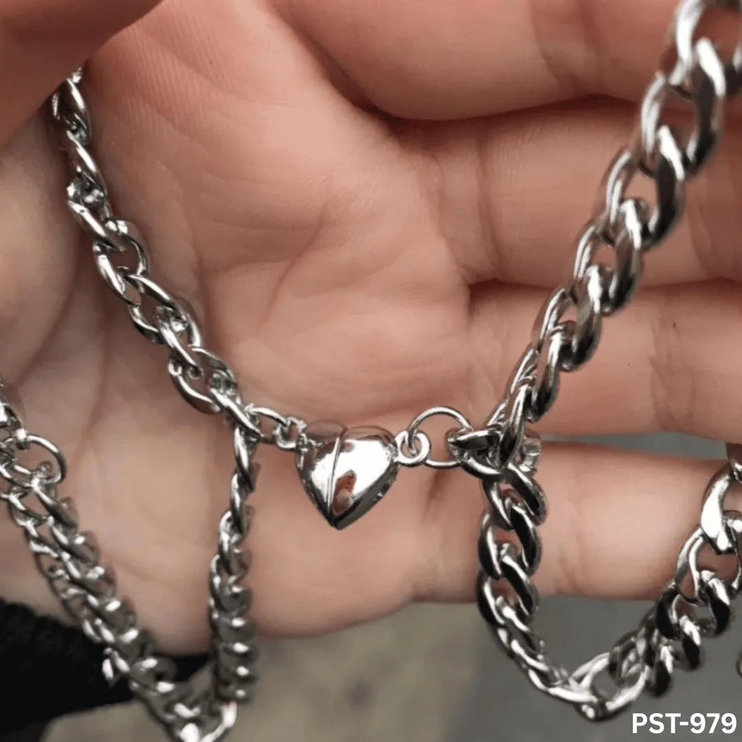 2 Pcs Couple Chain Friendship Heart Bracelet PST-979