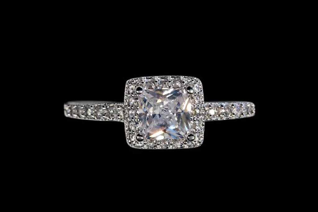Army Gun Design Silver Plated Zircon Adjustable Ring