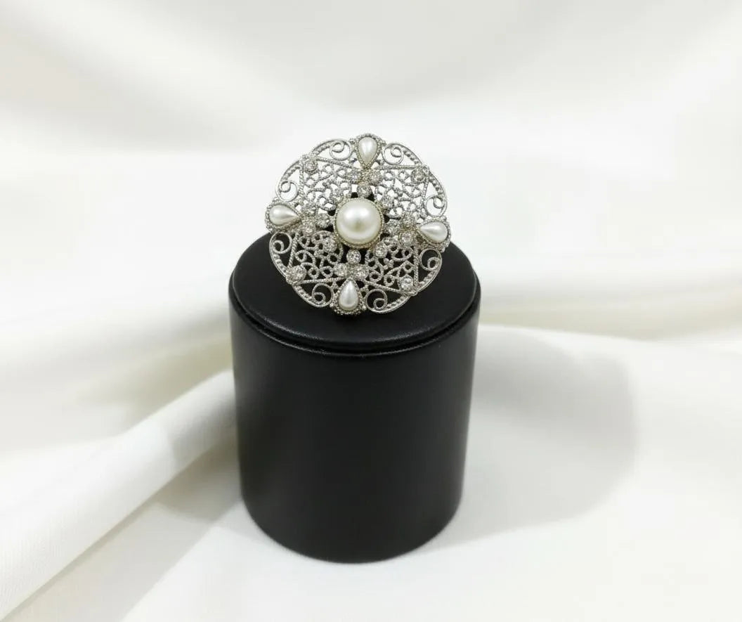 Adjustable Silver Ring Wedding Party Wear
