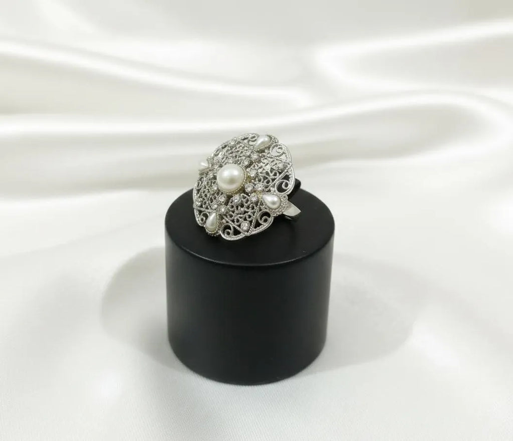 Adjustable Silver Ring Wedding Party Wear