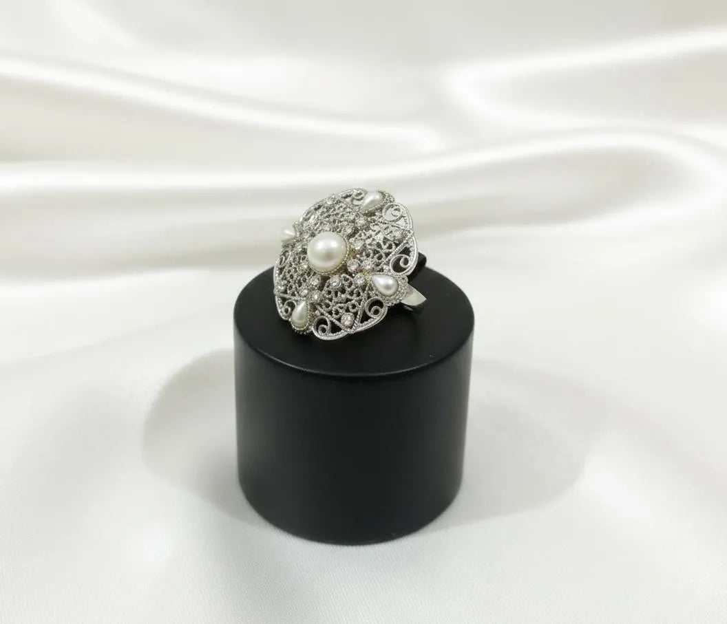 Adjustable Silver Ring Wedding Party Wear