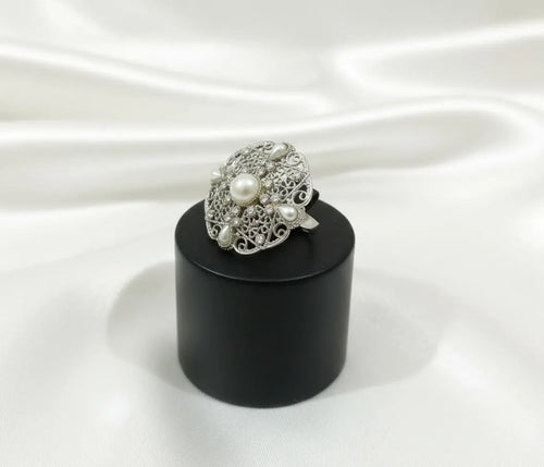 Adjustable Silver Ring Wedding Party Wear