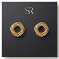 Luxury Gold Twist Stud Earrings