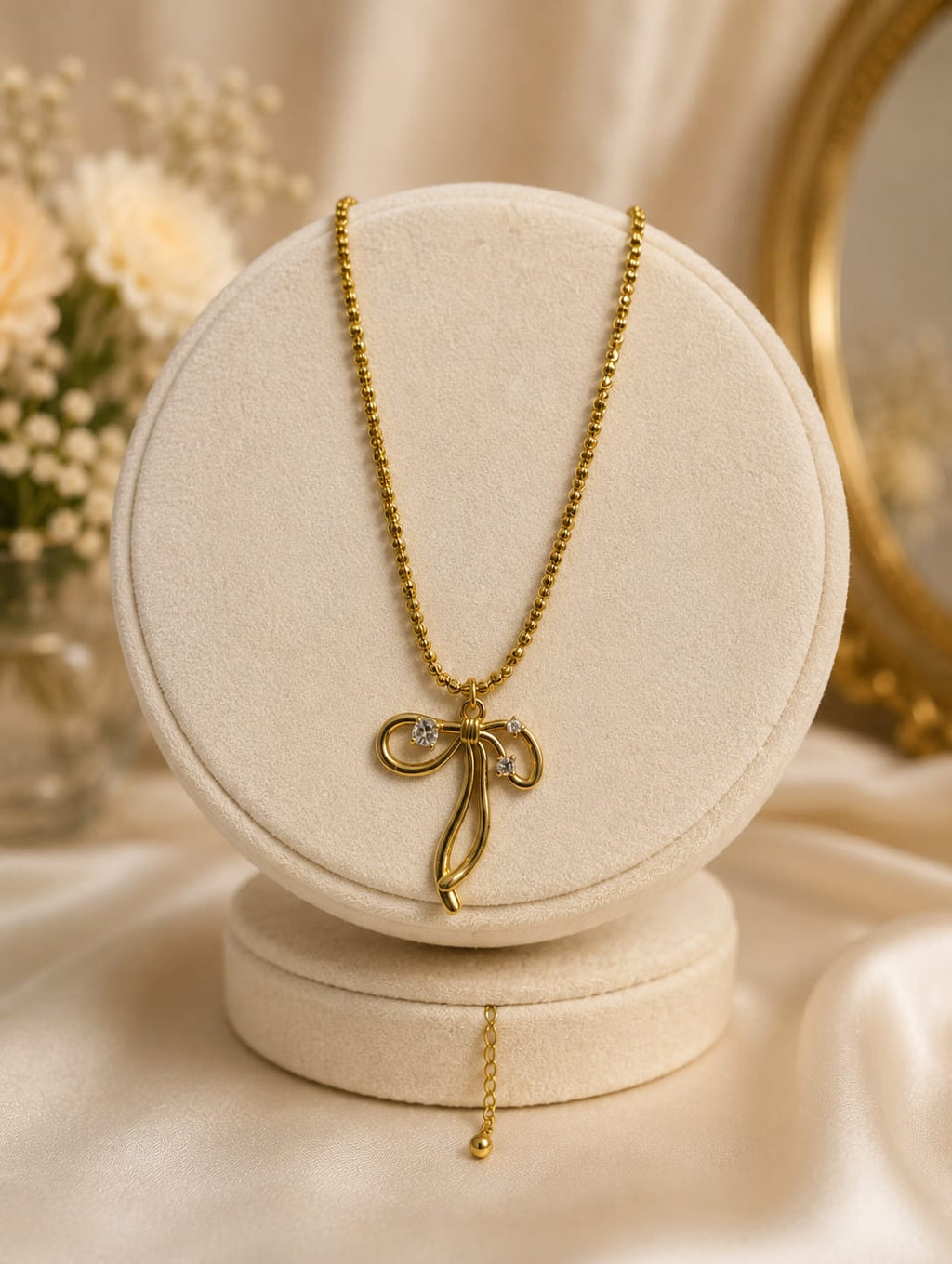 Luxury Gold Ribbon Pendant Necklace for Women