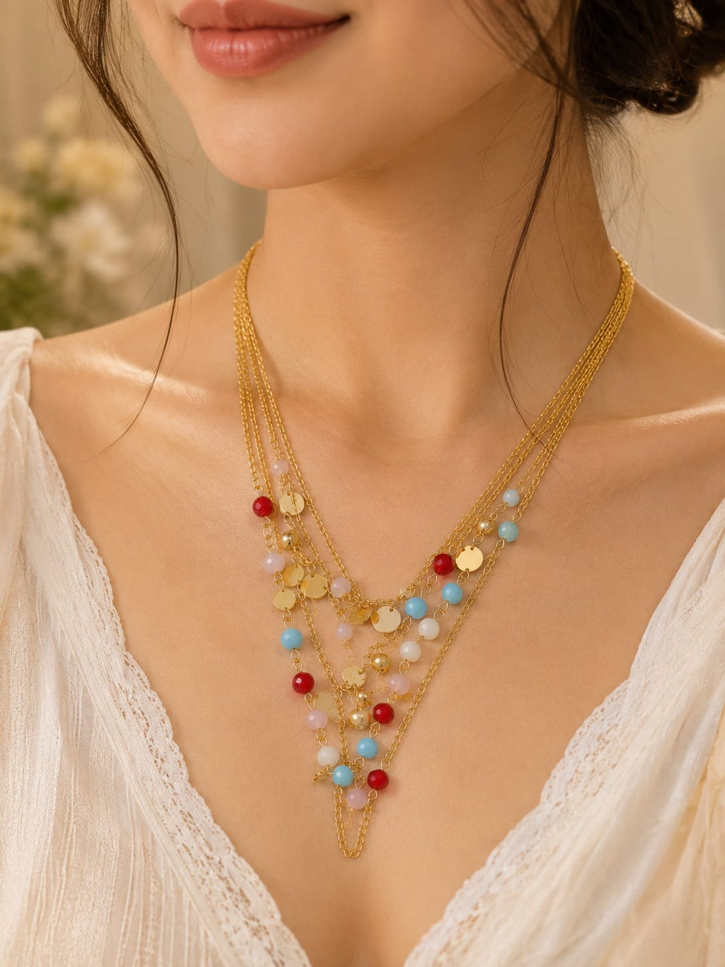 Boho Multi-Layer Charm Necklace