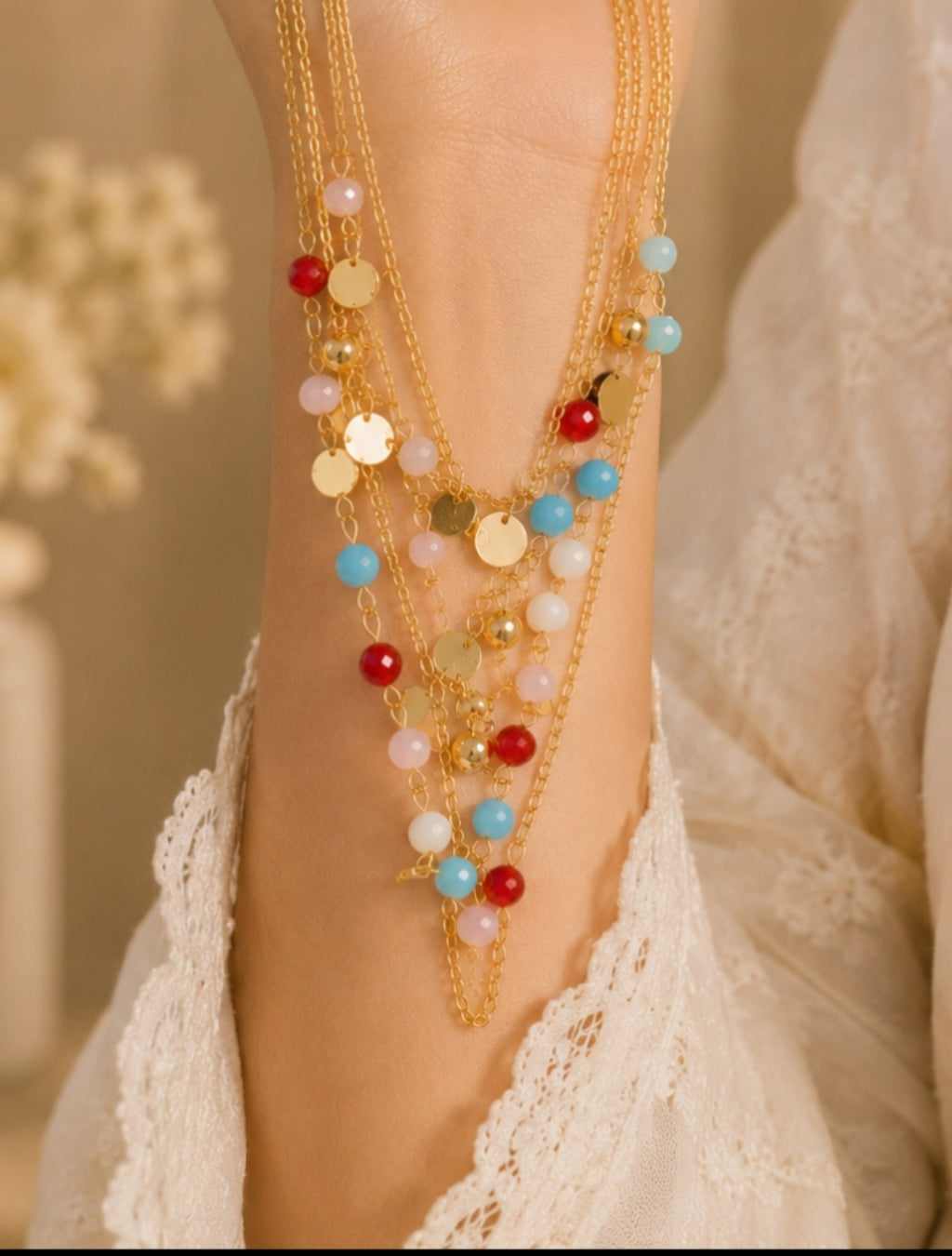 Boho Multi-Layer Charm Necklace