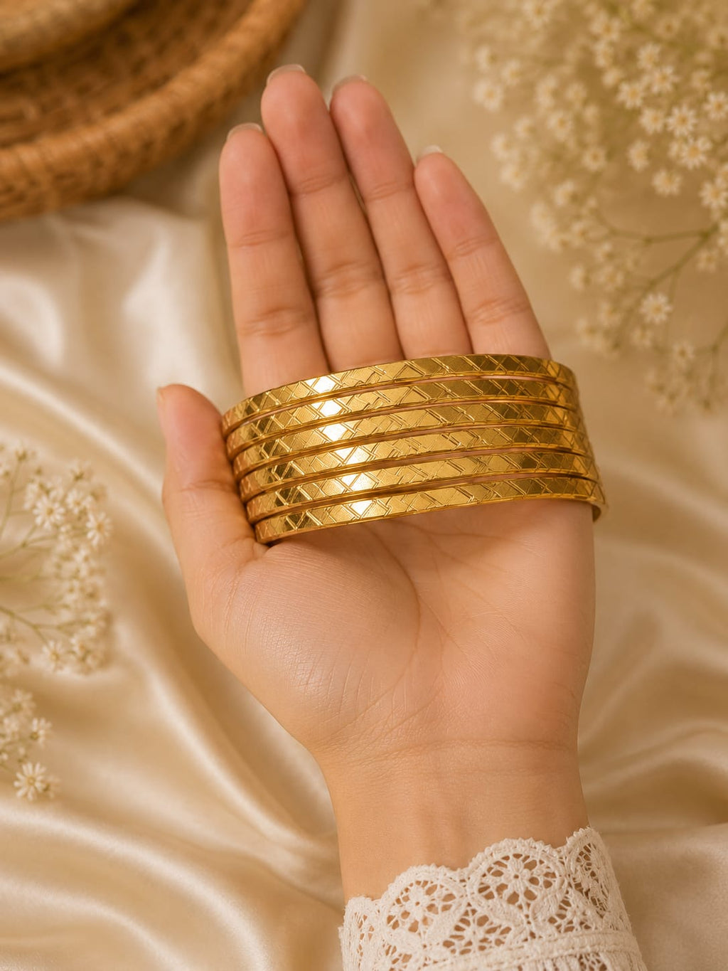 Luxury Gold Bangles Set for Women