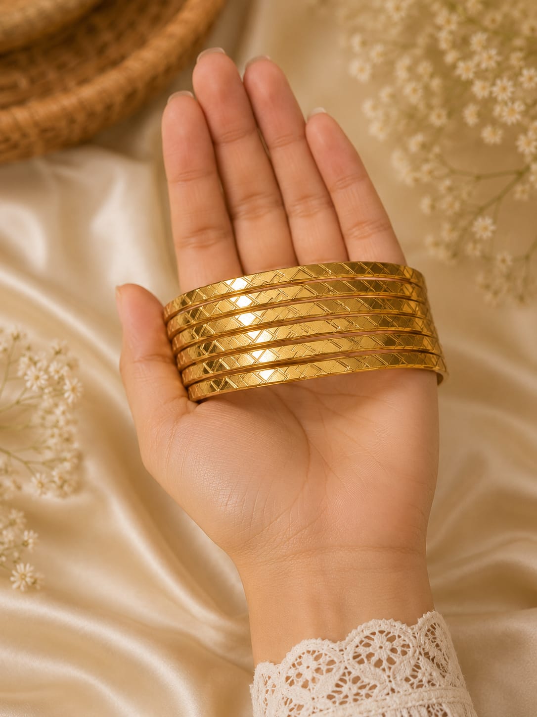 Luxury Gold Bangles Set for Women