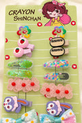 14 Piece Cartoon Hair Clips & Bows Collection