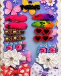 Cute Girls Hair Accessories Gift Set – Cartoon Hair Clips, Bows & Snap Clips Collection