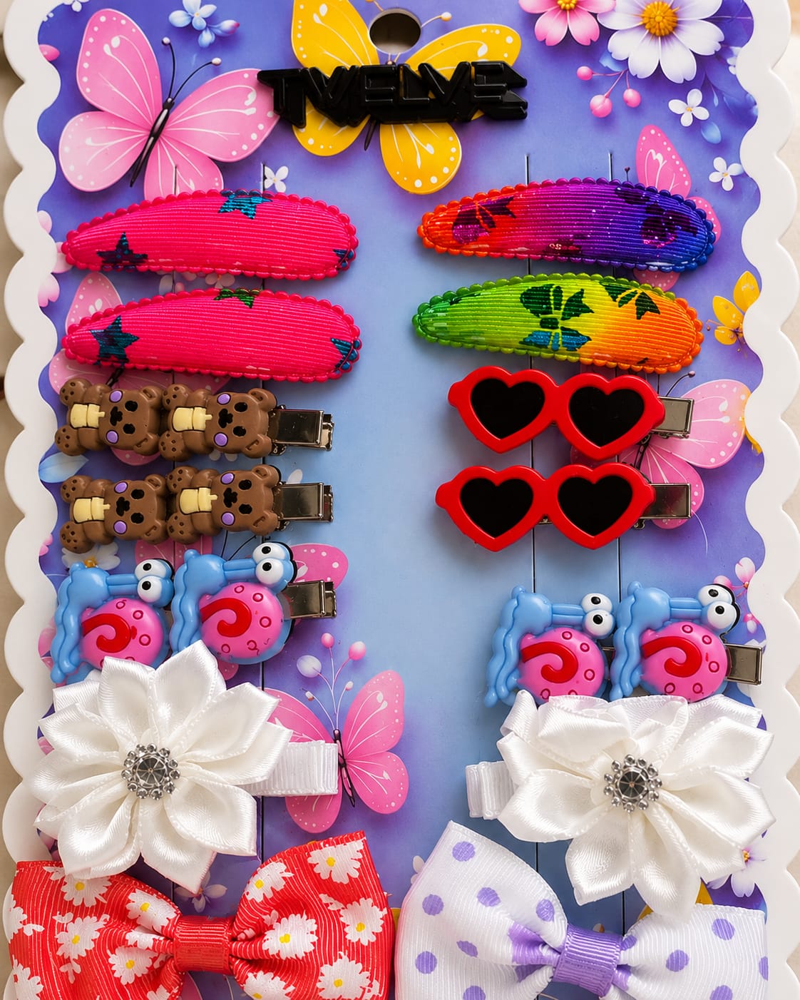 Cute Girls Hair Accessories Gift Set – Cartoon Hair Clips, Bows & Snap Clips Collection