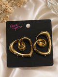 Elegant Abstract Gold Stud Earrings