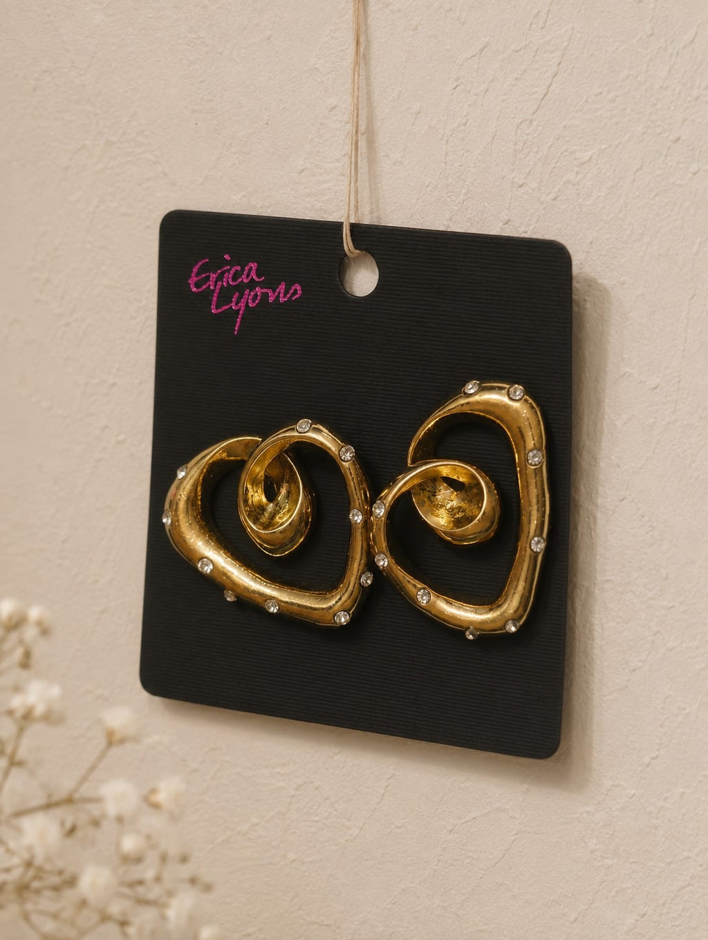 Elegant Abstract Gold Stud Earrings