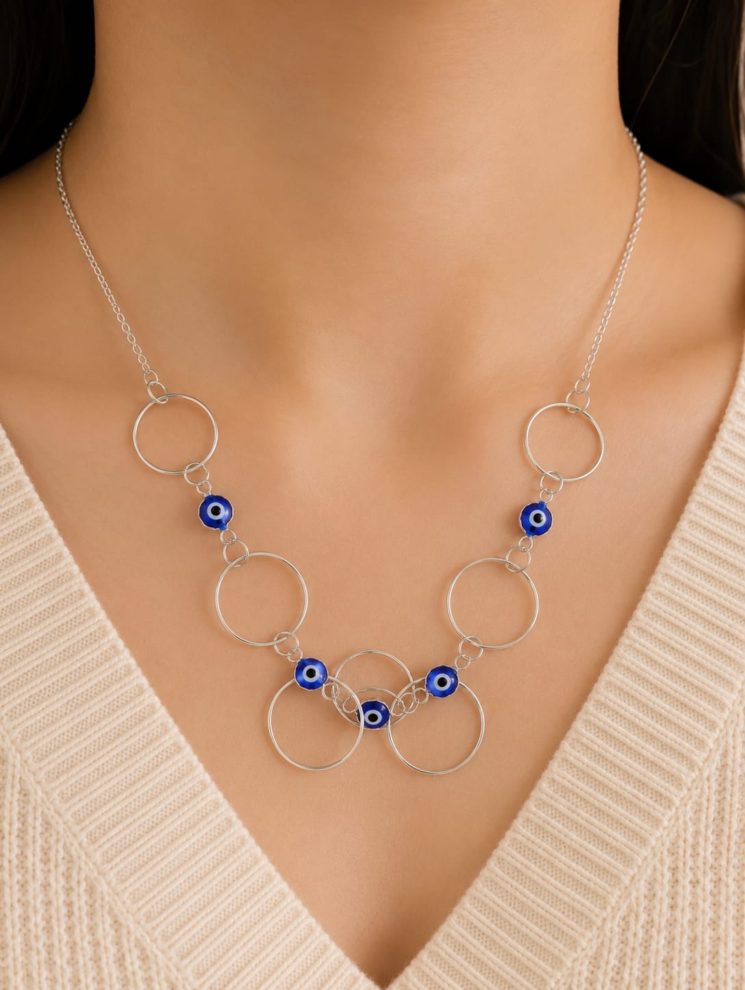 Adjustable Evil Eye Chain Necklace