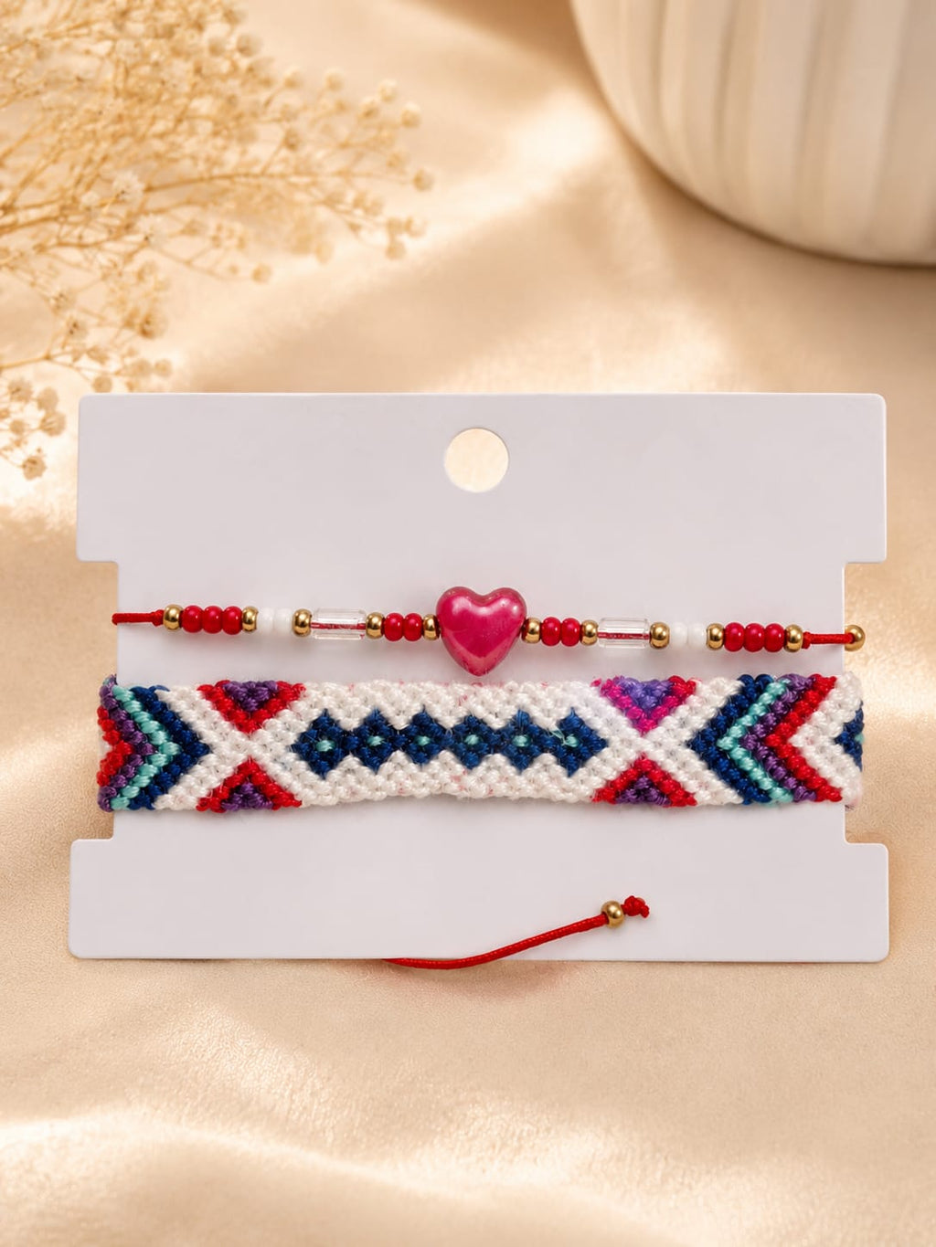 Adjustable Heart Charm Bracelet Set