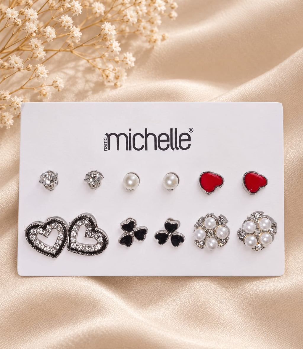6 Pairs Fashion Earrings Combo