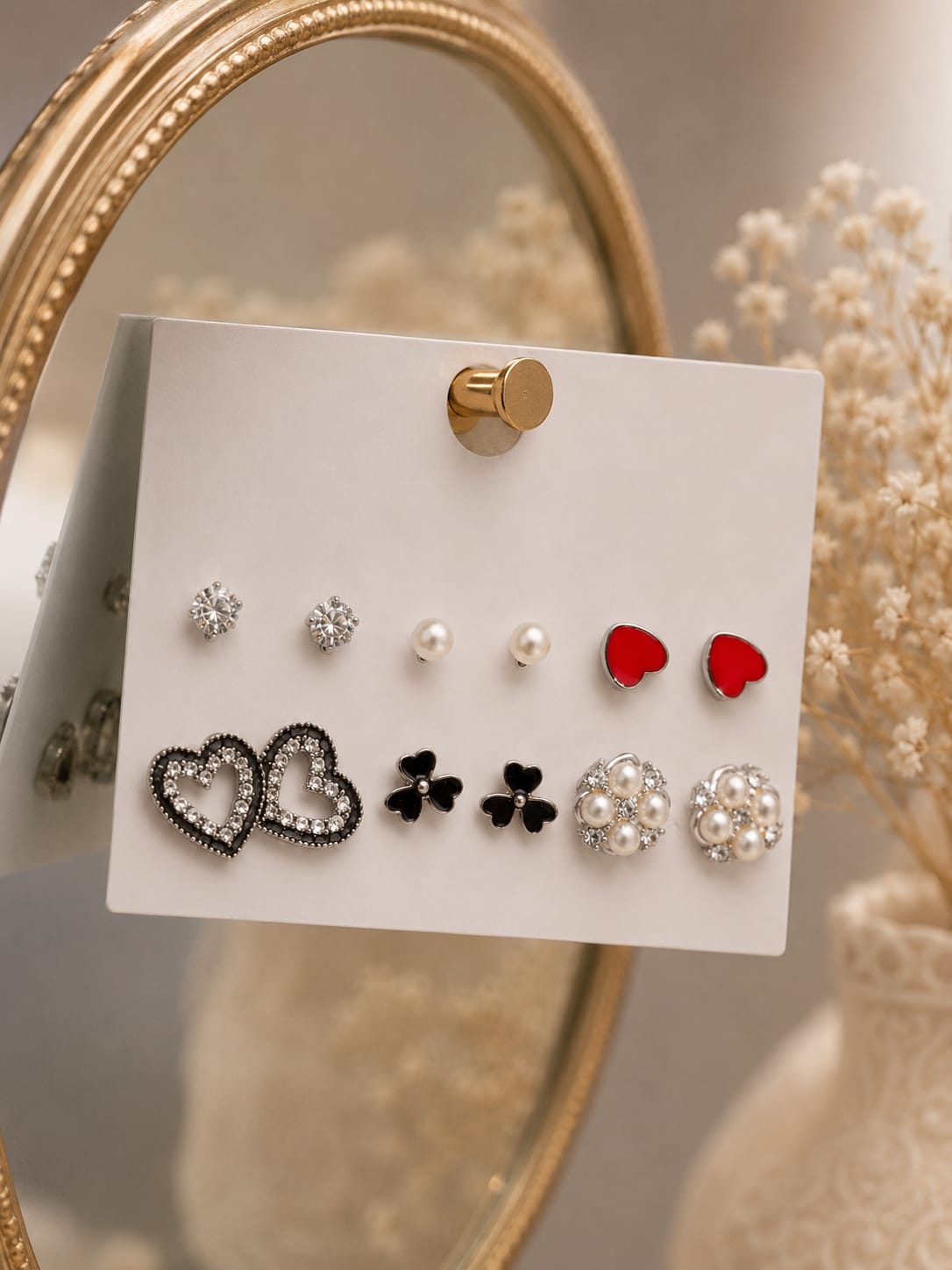 6 Pairs Fashion Earrings Combo