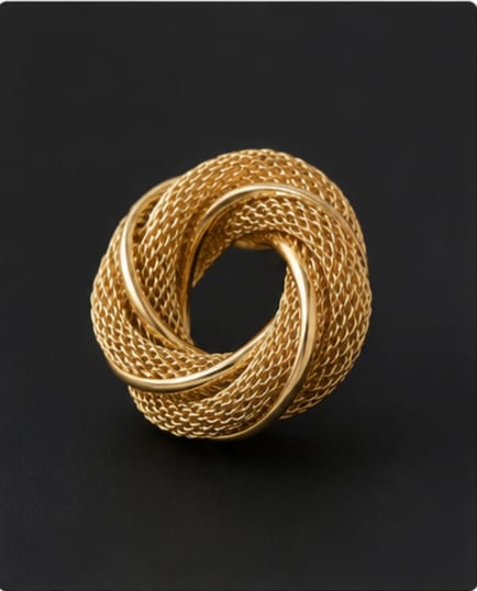 Luxury Gold Twist Stud Earrings